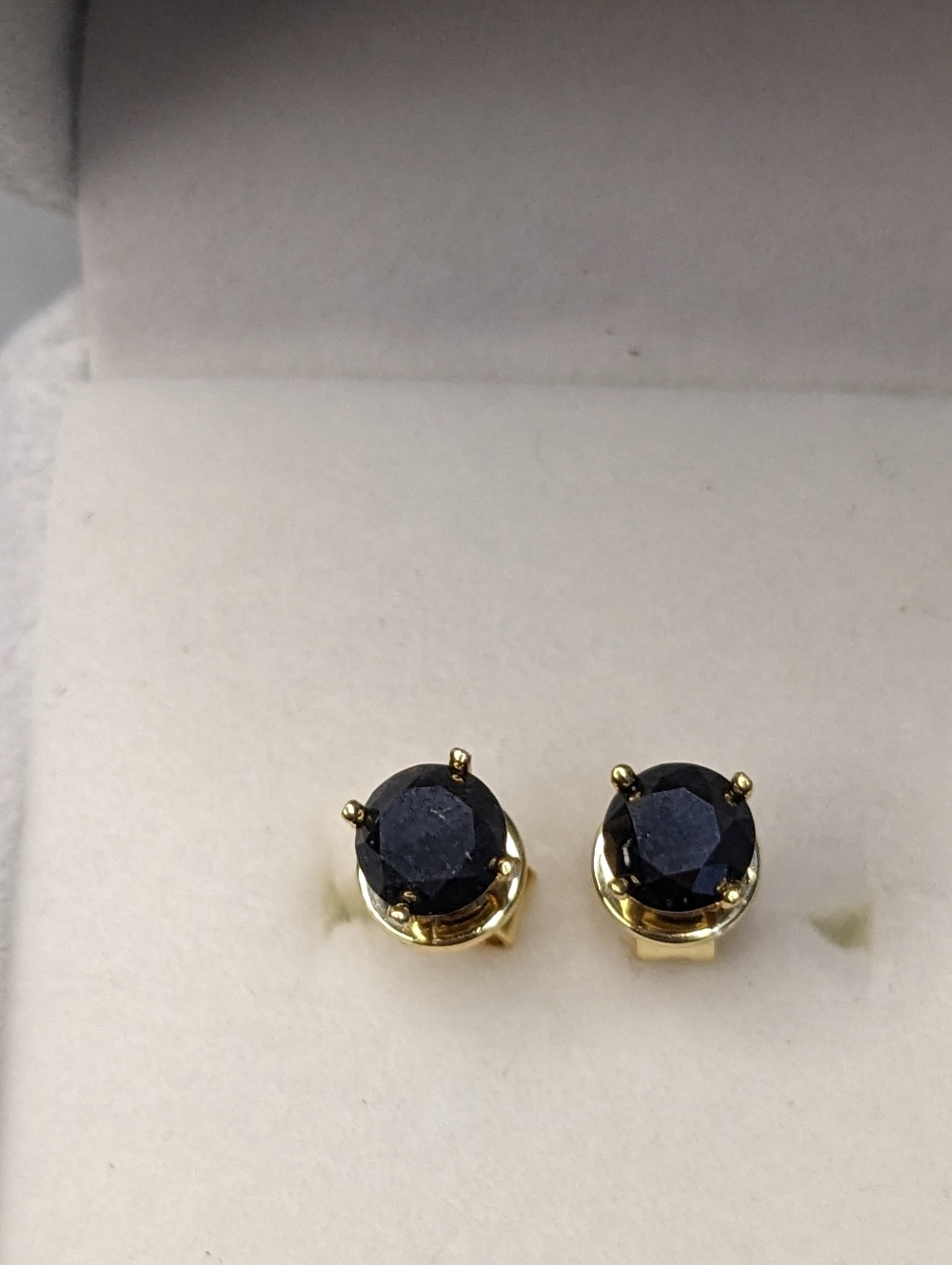 New Black Diamond Sterling Silver Gold Plated Stud Earrings 1.26 Carat AAA Fancy